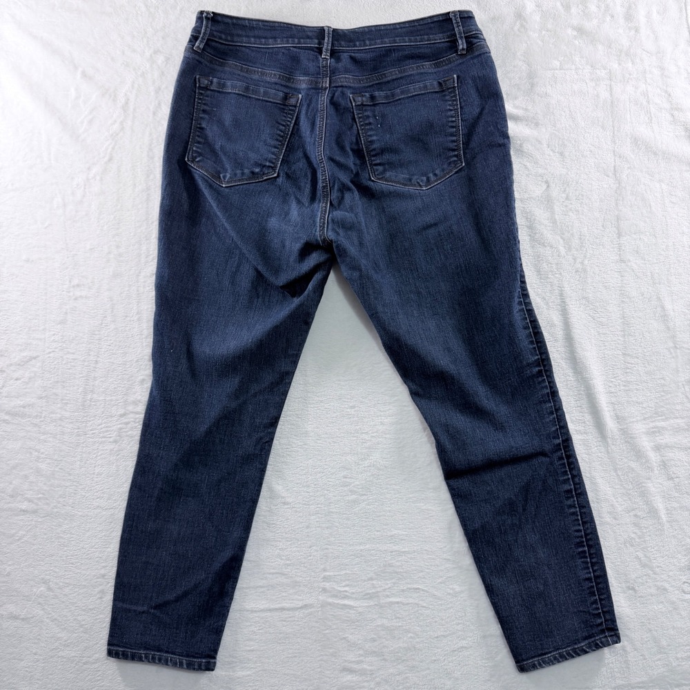 LOFT‎ Curvy High Waist Skinny Ankle Jeans Blue Dark Wash Denim Size 31 12P - Picture 2 of 10